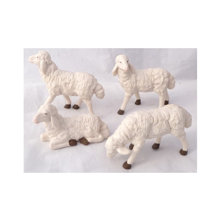 Conjunto de 4 ovejas para pastores de 20 cm - PG20