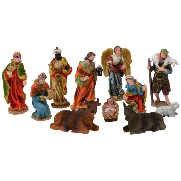 Conjunto de Natividad para pesebre de 11 personajes en resina