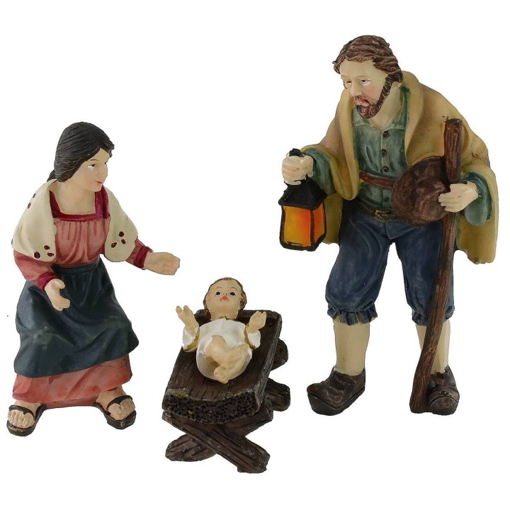 Sacra famiglia 10 cm in resina