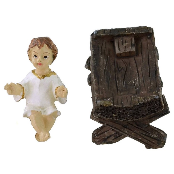 Sacra famiglia 10 cm in resina