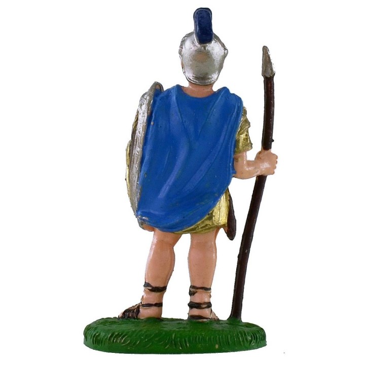 Soldado romano con escudo y lanza de 8 cm en PVC