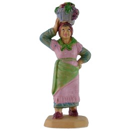 Mujer con cesta en la cabeza de 8 cm en pvc lux