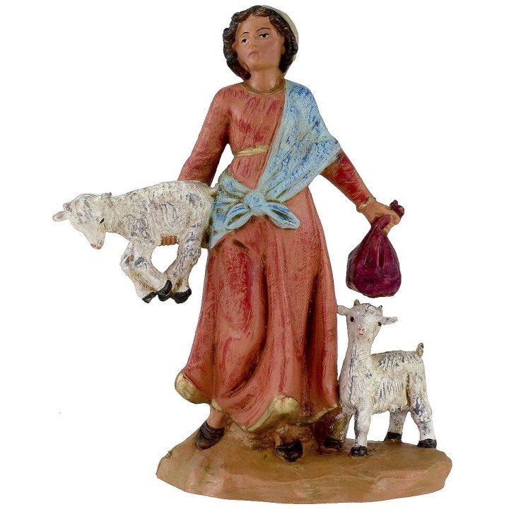 Pastorcilla con cabras 12 cm Fontanini