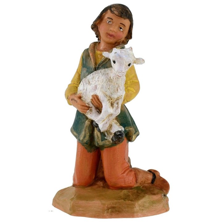 Niño de rodillas con cabra serie 12 cm Fontanini