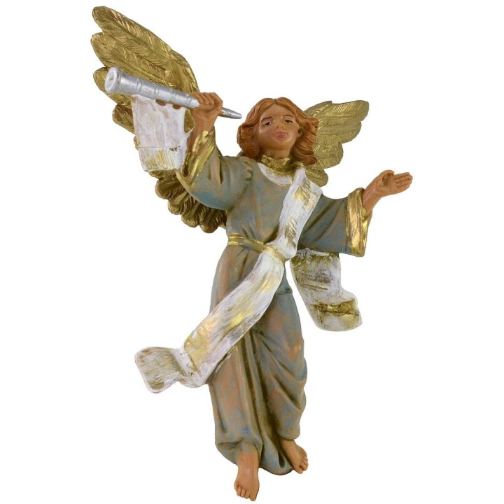 Ángel azul con trompeta 12 cm Fontanini