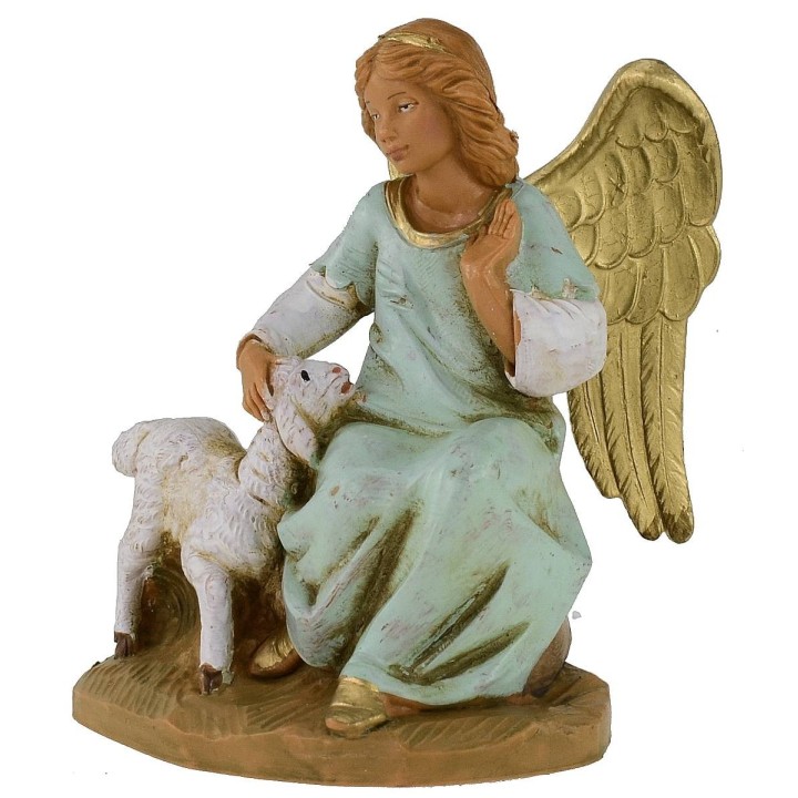 Sitting angel with sheep 12 cm series Fontanini