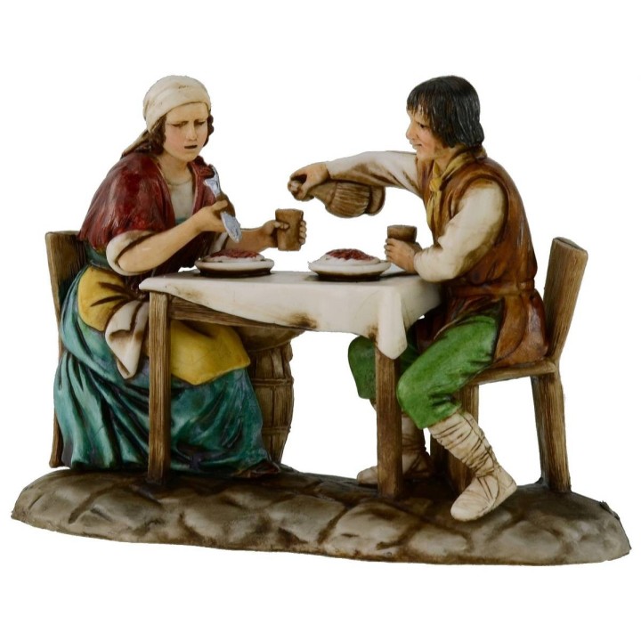 Man and woman at the table, Landi Moranduzzo 10 cm series
