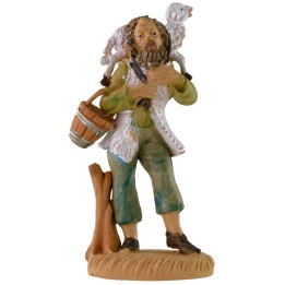Shepherd with lamb 8 cm in pvc