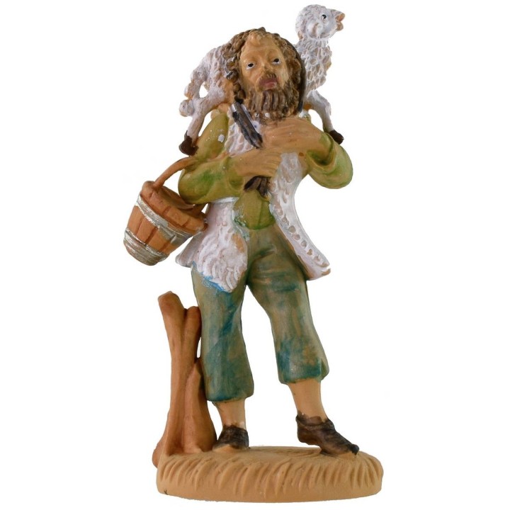 Pastore con agnello cm 8 in pvc lux