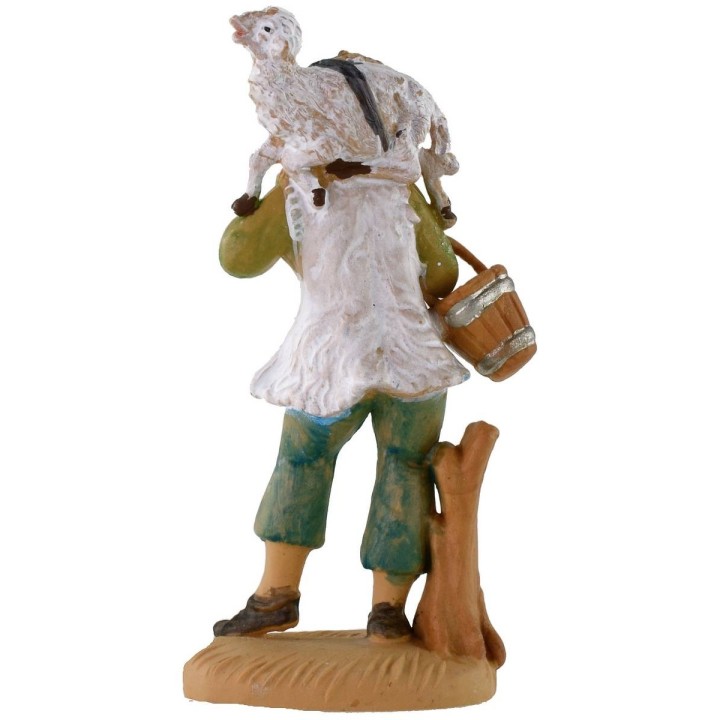 Shepherd with lamb 8 cm in pvc
