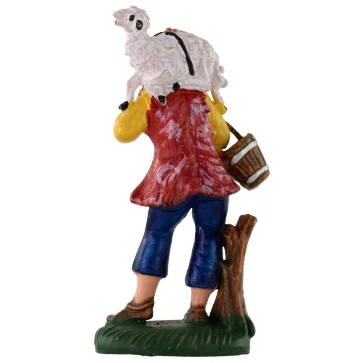 Shepherd with lamb 8 cm
