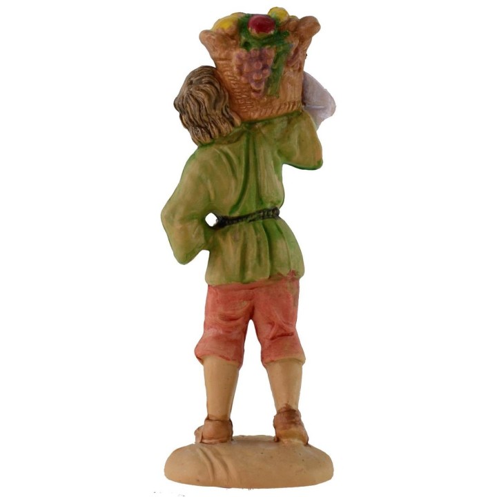 Man with basket 10 cm in pvc lux