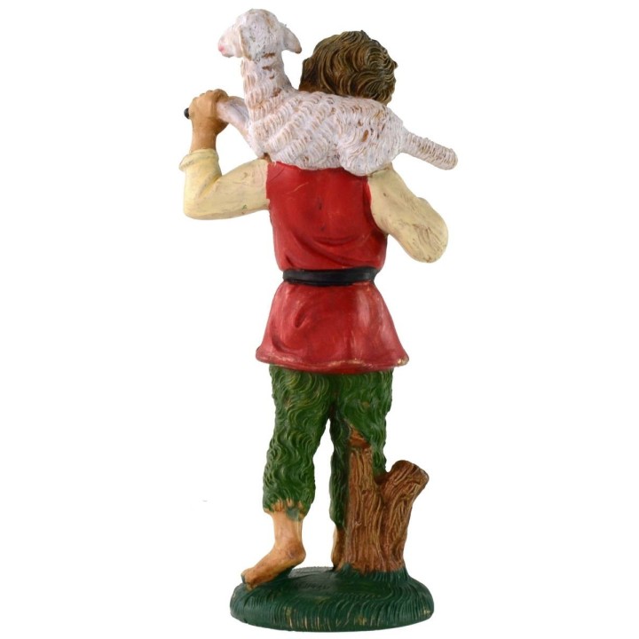 Buon pastore con pecora a spalle 12 cm in pvc