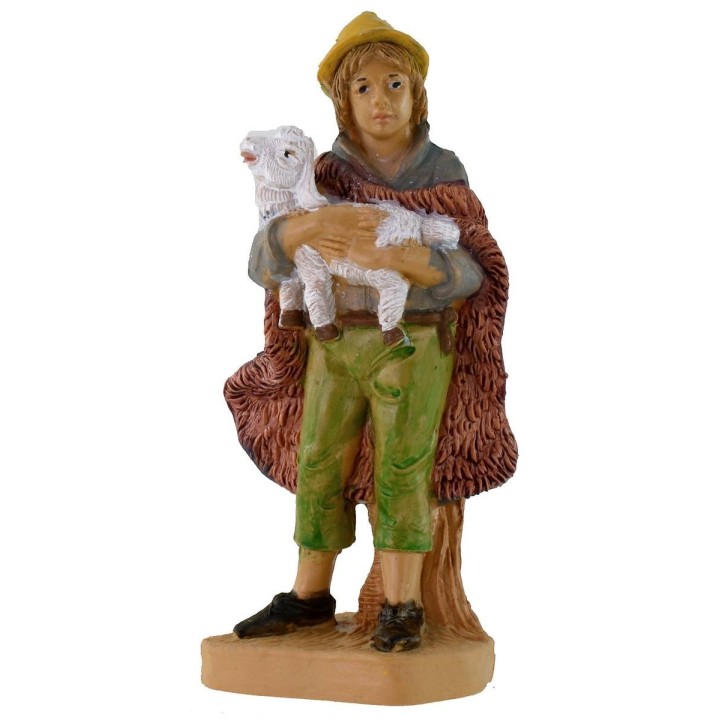 Pastorello con agnello lux 12 cm in pvc lux