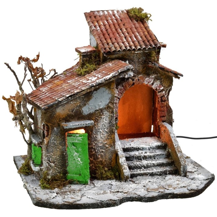 Cortile con casa e bottega cm 31,5x26x28 h