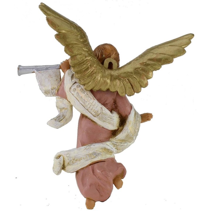 Pink angel with trumpet 12 cm Fontanini