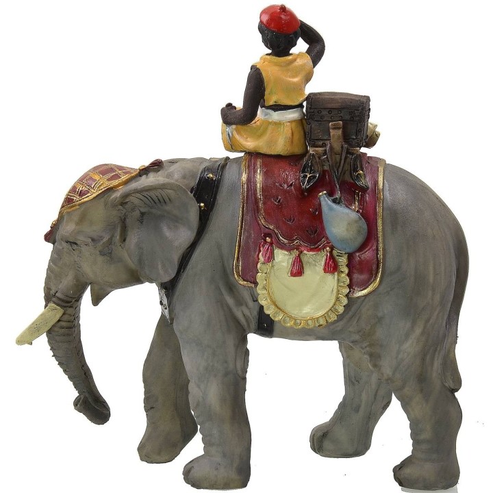 Ragazzo su elefante serie 12 cm in resina