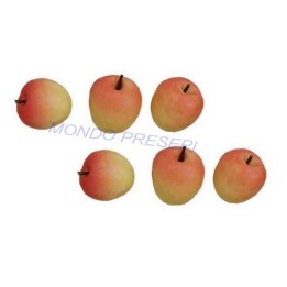 Conjunto de 6 manzanas amarillo-rojas