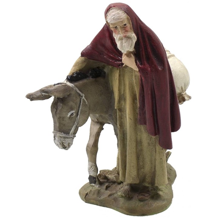 Viajero oriental con burro en resina pintada 10 cm serie