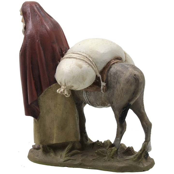 Viajero oriental con burro en resina pintada 10 cm serie