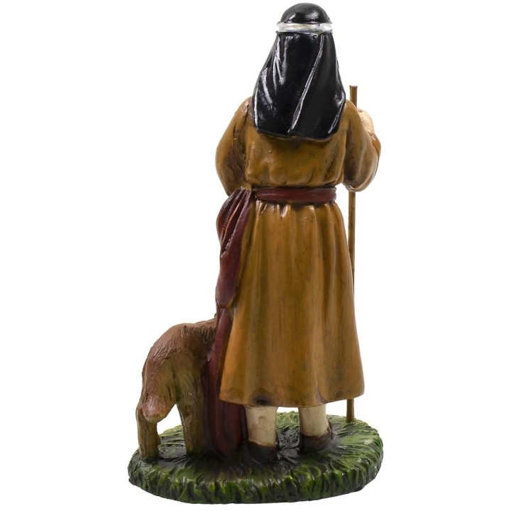 Oriental wanderer with dog in painted resin 10 cm Landi