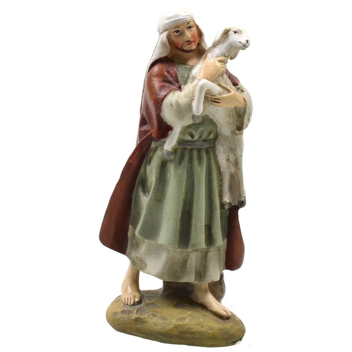 Oriental shepherd with sheep in painted resin 10 cm Landi