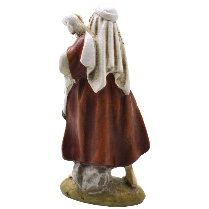 Pastore orientale con pecora in resina dipinta 10 cm serie