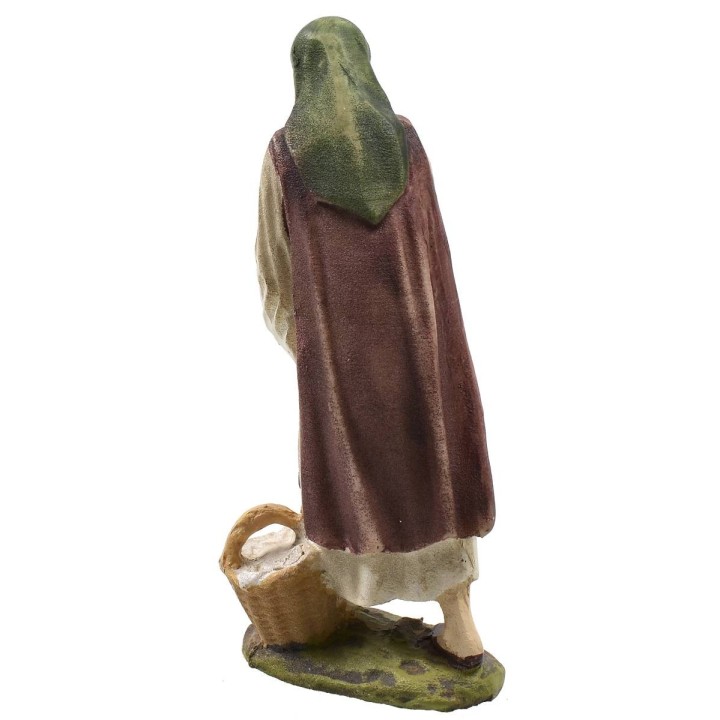 Woman with hen in painted resin 10 cm Landi economic series