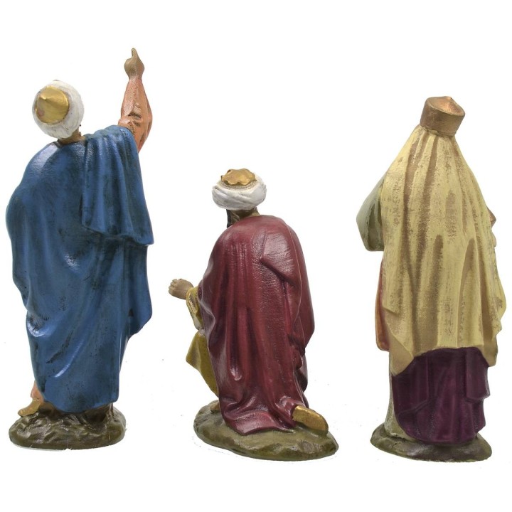 Three Wise Men in painted resin 10 cm Landi economic series