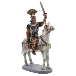 Soldado romano a caballo en resina pintada 10 cm serie