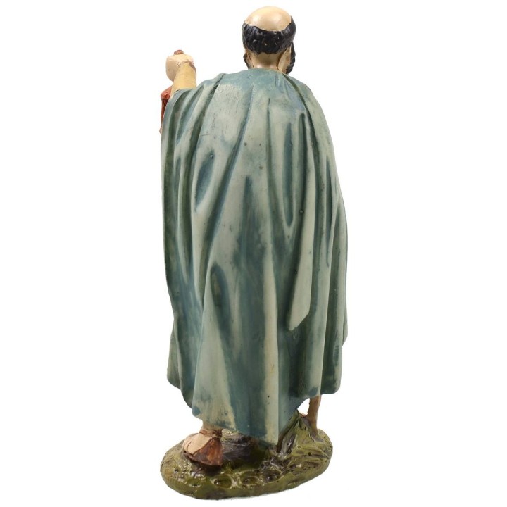 Pastore con lanterna in resina dipinta 12 cm serie economica