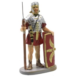 Centurión con escudo y lanza en resina pintada 12 cm serie
