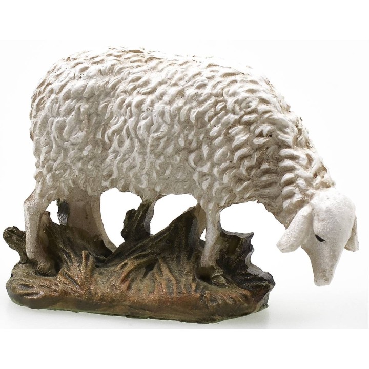 Pecora testa bassa in resina dipinta per statue 10 cm serie