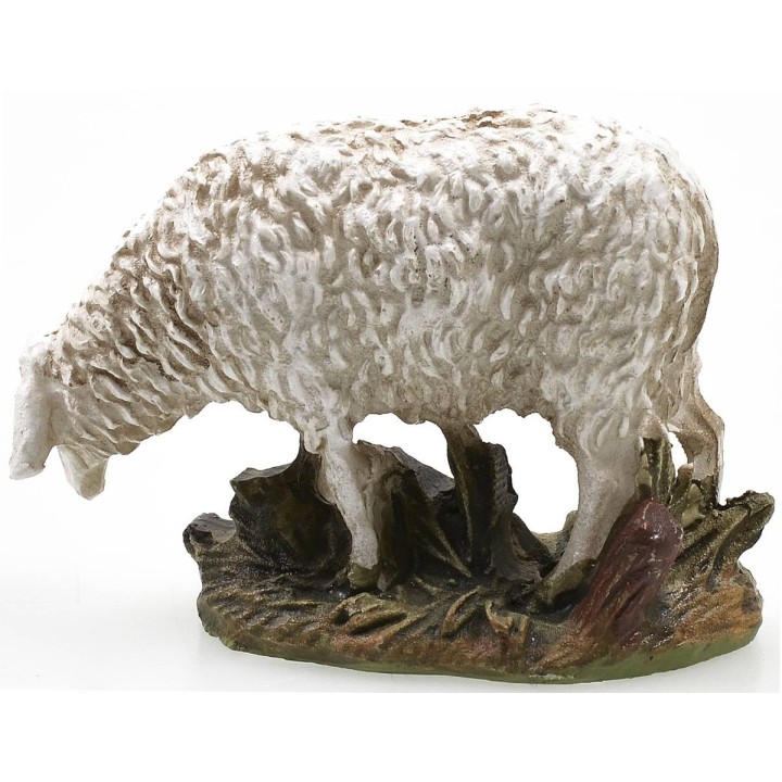 Pecora testa bassa in resina dipinta per statue 10 cm serie