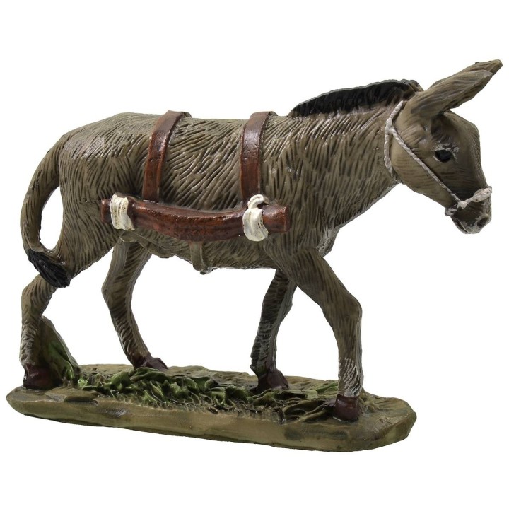 Asino con base in resina dipinta per statue 10 cm serie