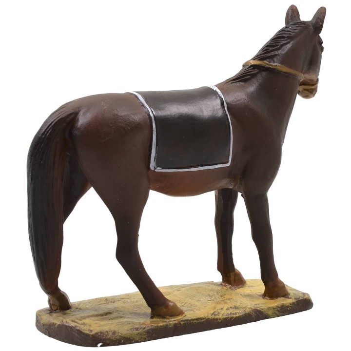Horse with base in painted resin for statues 10 cm Landi