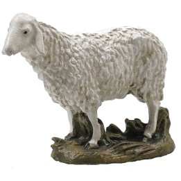 Oveja cabeza alta en resina pintada para estatuas de 10 cm