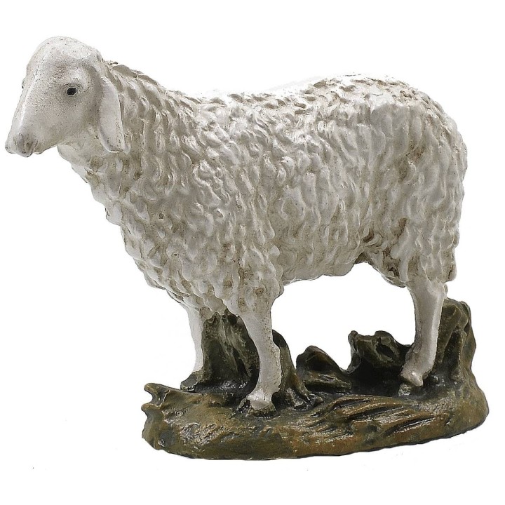 Oveja cabeza alta en resina pintada para estatuas de 10 cm