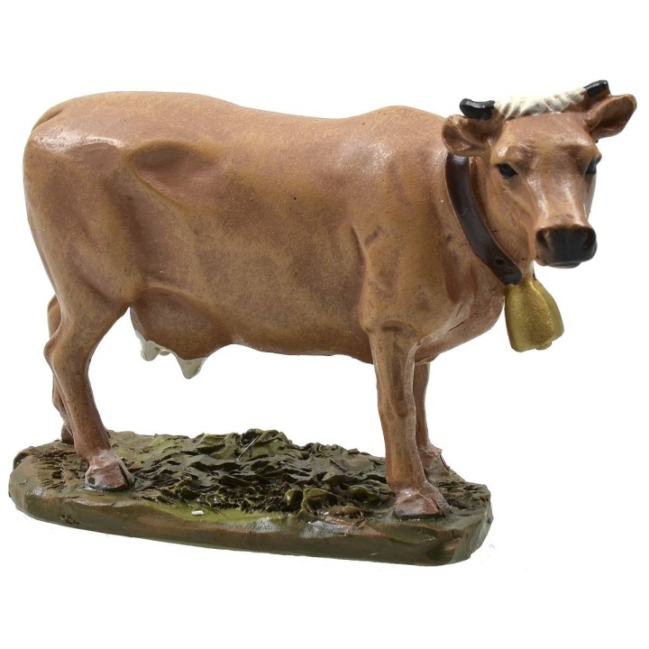 Bue con campanaccio in resina dipinta per statue 12 cm serie