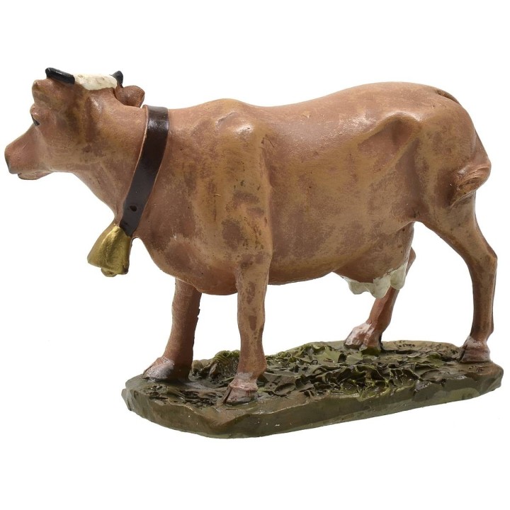 Bue con campanaccio in resina dipinta per statue 12 cm serie