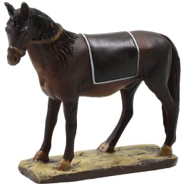 Cavallo sellato in resina dipinta per statue 12 cm serie