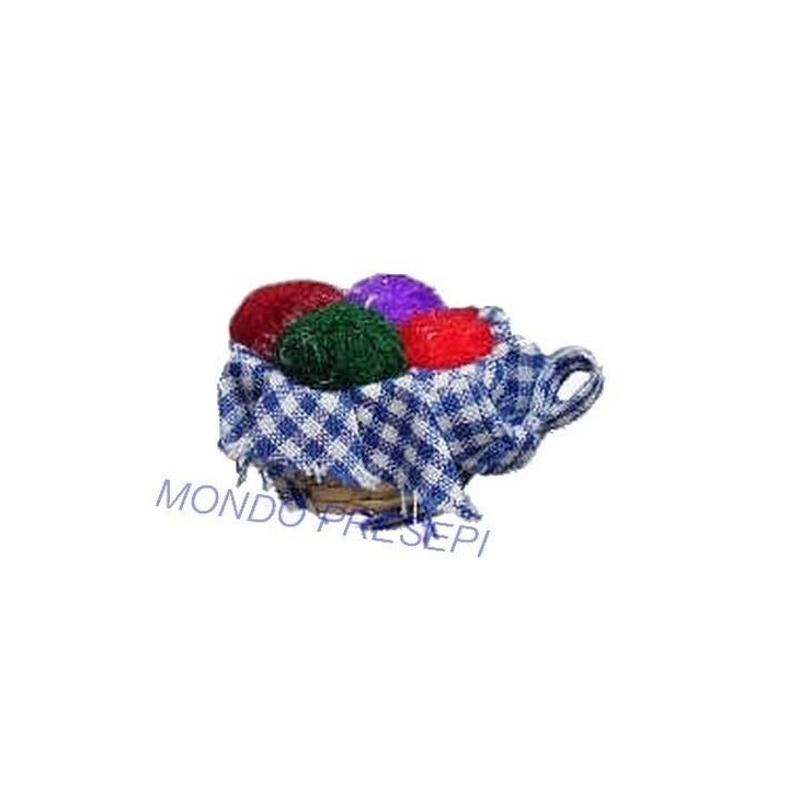 Basket with balls of yarn
