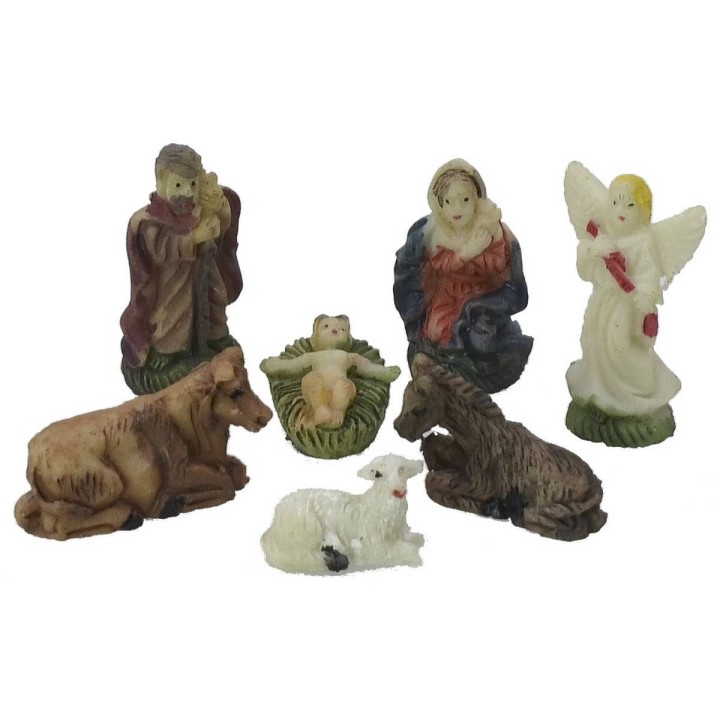 Set Natività 3 cm 7 soggetti per presepe