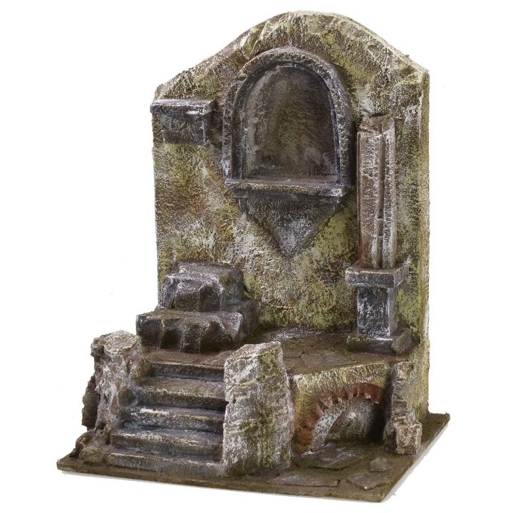 Rudere di tempio antico cm 19,5x14,5x25 h per statue da 10-12 cm