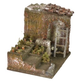 Ambientazione orto con terrazzamento per presepe cm 9x11,5x10 h