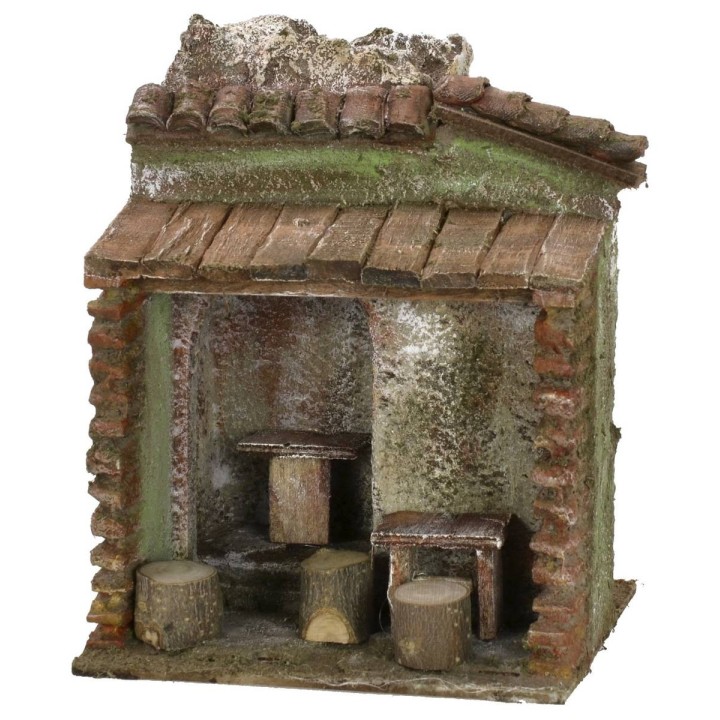 Osteria con pergola cm 11,5x9x13,5 h per statue da 6 cm