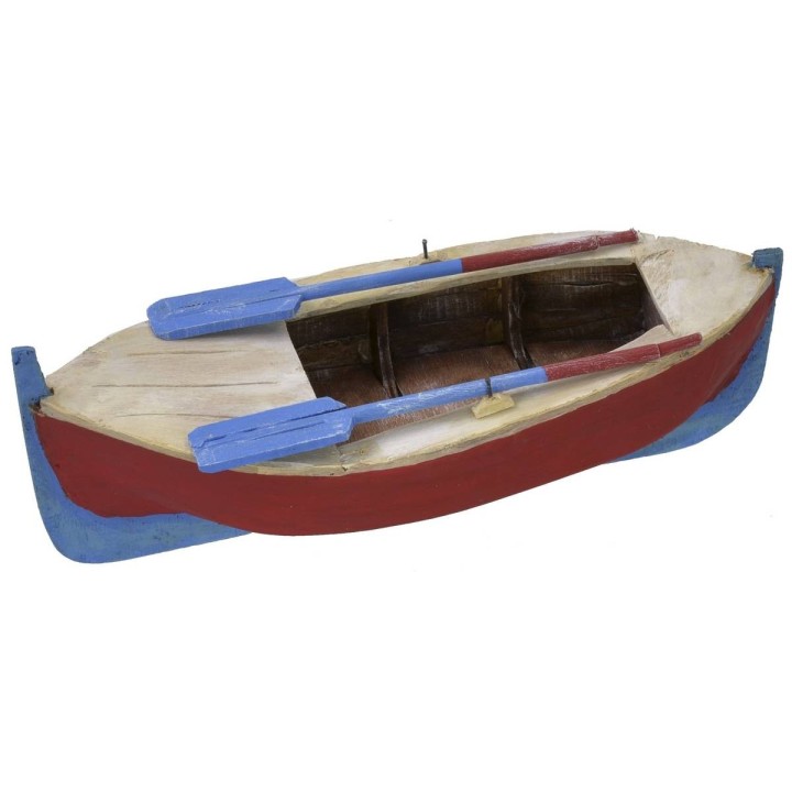Barca in legno dipinta con remi cm 20x9,5x5,5 h