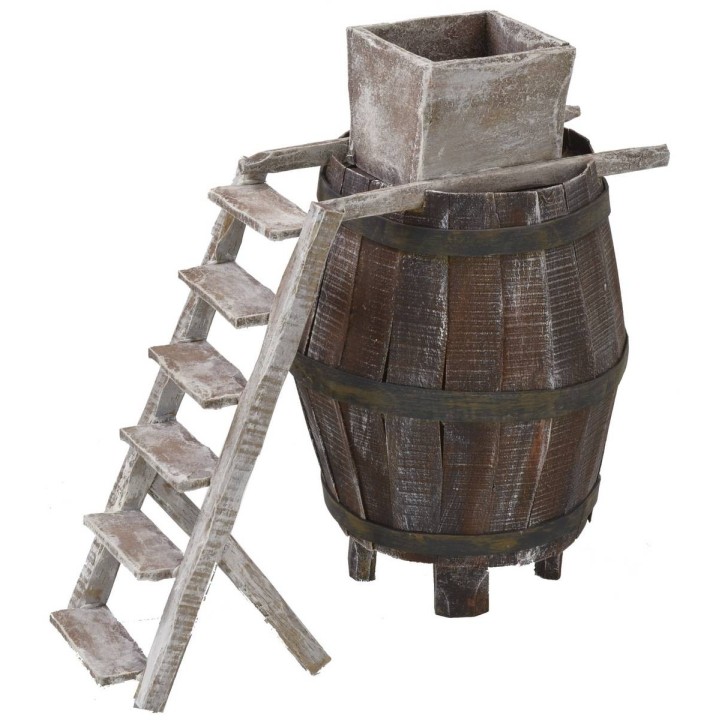 Botte con scala e macina per uva cm 11,5Øx18 h