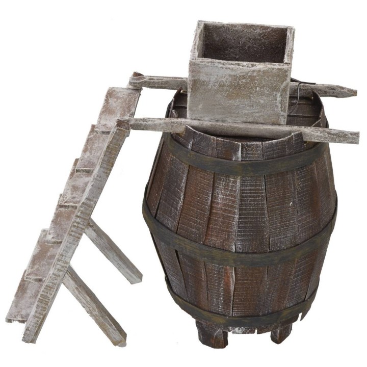 Botte con scala e macina per uva cm 11,5Øx18 h
