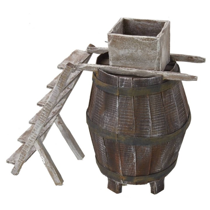 Botte con scala e macina per uva cm 11,5Øx18 h